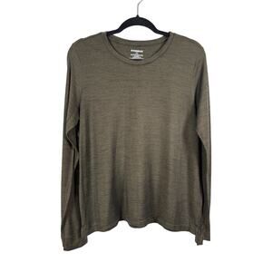 Bombas Merino Wool Blend Shirt Men's Large Green Crew Neck Long Sleeve